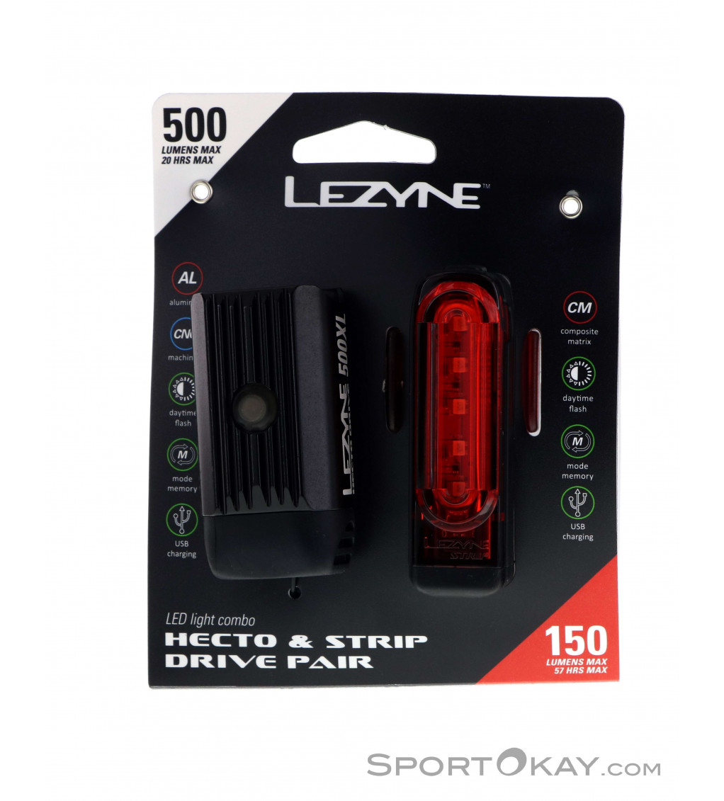 Lezyne Hectro Drive 500XL/Strip Fahrradlicht Set