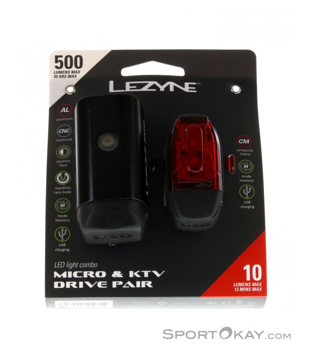 Lezyne Micro Drive 500XL KTV Set Fahrradbeleuchtung