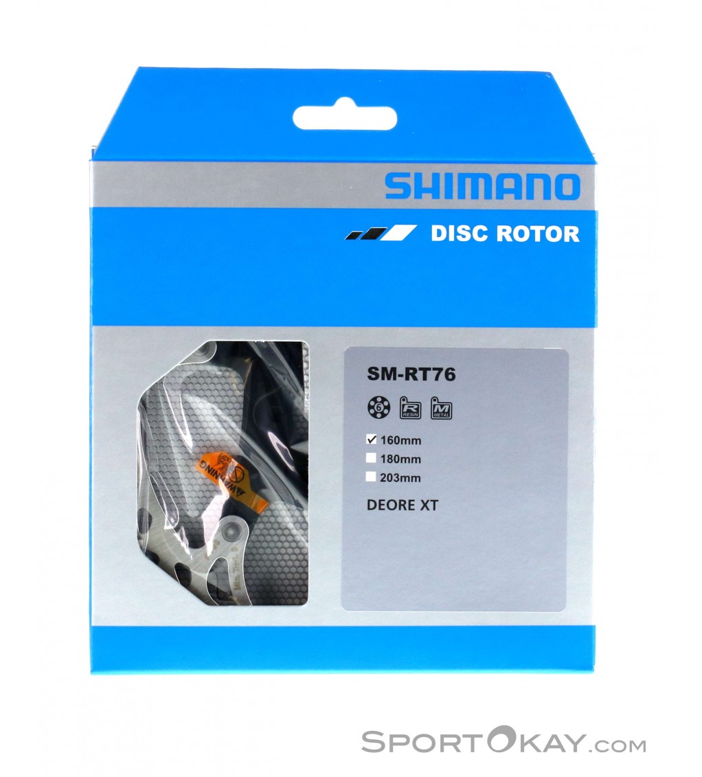 Shimano RT76 XT 6-Loch 160mm Bremsscheibe