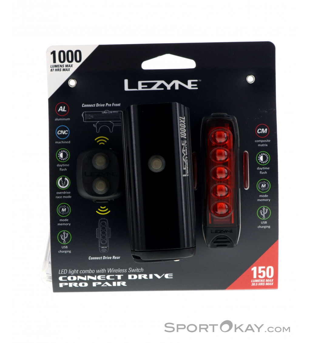 Lezyne Connect Drive 1000XL/Connect Drive Fahrradlicht Set