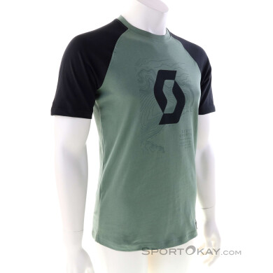 Scott Icon Raglan Herren T-Shirt-Grün-S