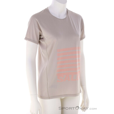 Salomon Sense Aero GFX Damen T-Shirt-Beige-S