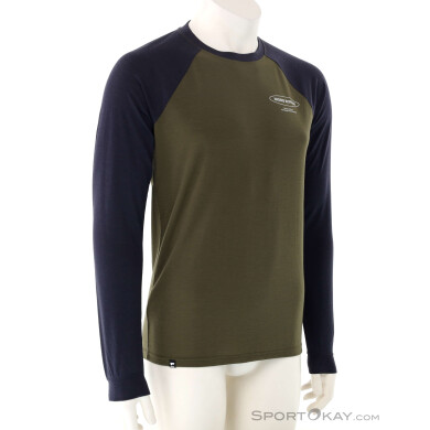 Mons Royale Icon Merino Air-Con Raglan LS Herren Funktionsshirt-Oliv-Dunkelgrün-S
