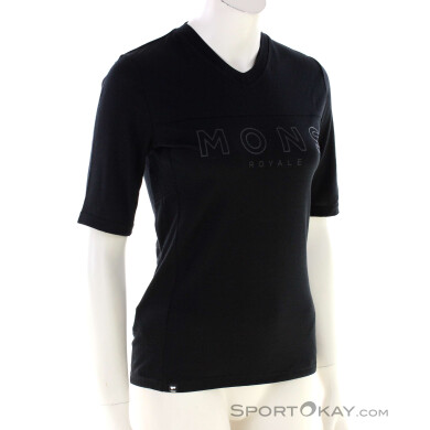 Mons Royale Redwood Enduro VT Damen Bikeshirt-Schwarz-XS