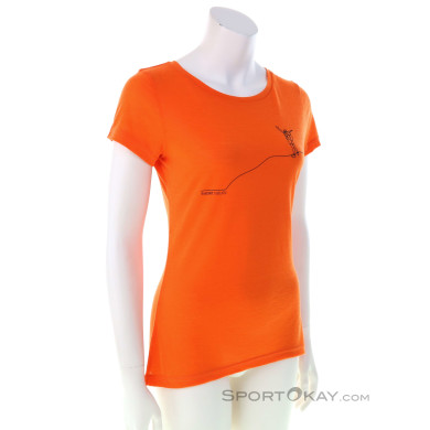 Super Natural Summiteer Tee Damen T-Shirt-Orange-XS