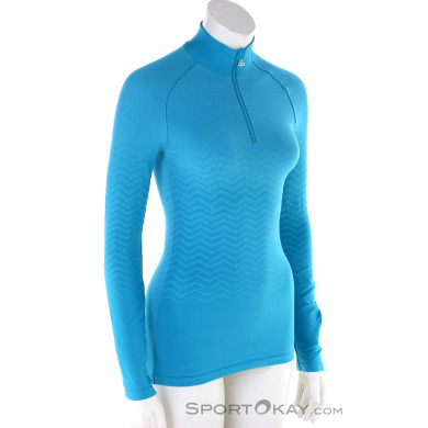 Löffler Zip-Sweater Transtex Hybrid Damen Sweater-Blau-44-46