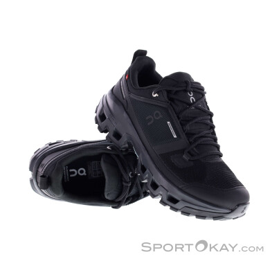 On Cloudrock Low WP Damen Wanderschuhe-Schwarz-8,5
