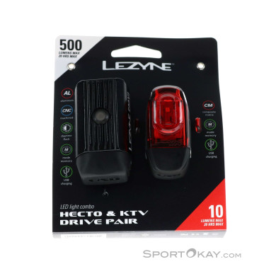 Lezyne Hecto Drive 500XL/KTV Fahrradlicht Set-Schwarz-One Size