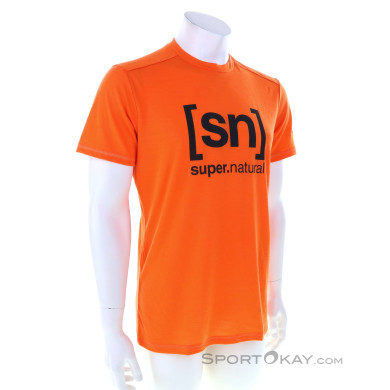 Super Natural Logo Tee Herren T-Shirt-Orange-S