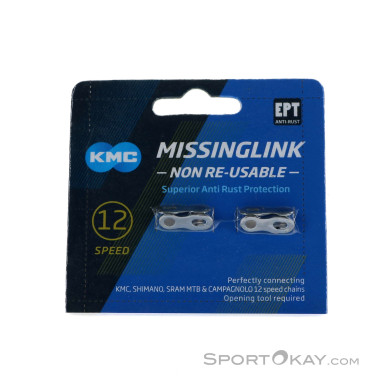 KMC Missing Link 12 NR EPT Silver 12-Fach Kettenschloss-Silber-One Size
