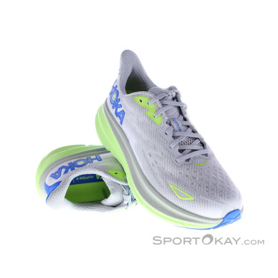 Hoka Clifton 9 Herren Laufschuhe-Hell-Grau-8
