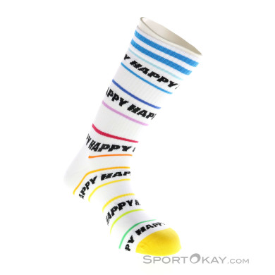 Happy Socks Happy Line Thin Crew Sock Socken-Weiss-36-40
