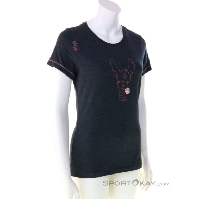 Chillaz Saile Happy Alpaca Damen T-Shirt-Dunkel-Grau-M