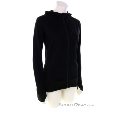 Icebreaker Quantum III LS Zip Hoodie Damen Sweater-Schwarz-S