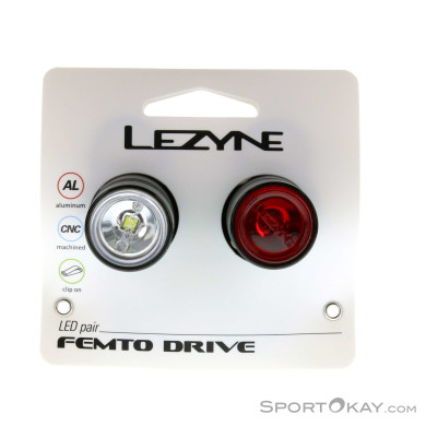 Lezyne Femto Drive Fahrradlicht Set-Schwarz-One Size