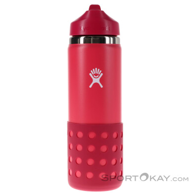 Hydro Flask 20oz Kids Wide Mouth Straw 591ml Trinkflasche-Dunkel-Rot-One Size