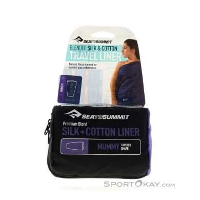 Sea to Summit Silk+Cotton Mummy Hüttenschlafsack/Inlett-Dunkel-Blau-One Size