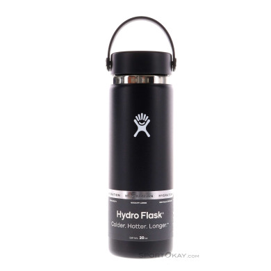 Hydro Flask 20oz Wide Mouth 591ml Thermosflasche-Schwarz-One Size