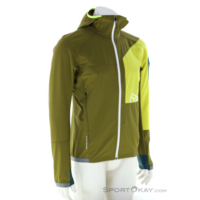 Ortovox Berrino Hooded Herren Tourenjacke-Oliv-Dunkelgrün-S