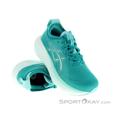 Asics Gel-Nimbus 27 Damen Laufschuhe-Türkis-7,5