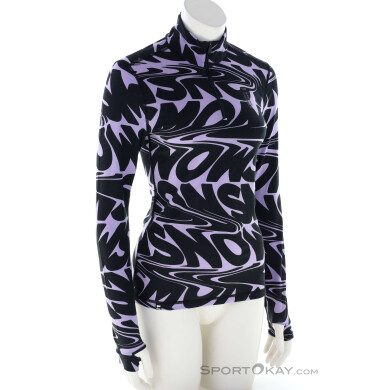 Mons Royale Cascade Merino Flex 1/4 Zip Damen Funktionsshirt-Lila-M