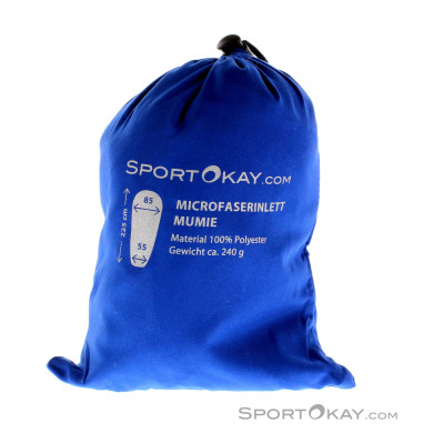 SportOkay.com Microfaserinlett Mumie Camping Schlafsack-Blau-One Size