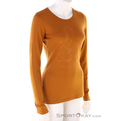 Ortovox 185 Merino Tangram LS Damen Shirt-Orange-M