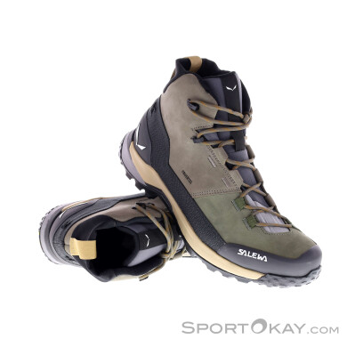 Salewa Puez Leather Mid PTX Herren Bergschuhe-Oliv-Dunkelgrün-8