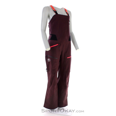 Ortovox 3L Deep Shell Bib Damen Tourenhose-Dunkel-Rot-M