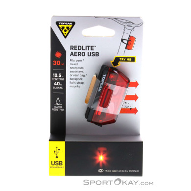 Topeak RedLite Aero USB Fahrradlicht hinten-Schwarz-One Size