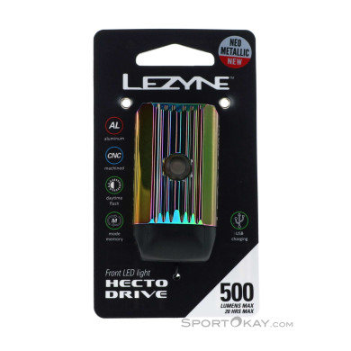 Lezyne Hecto Drive 500XL Neo Metallic Fahrradlicht vorne-Schwarz-One Size