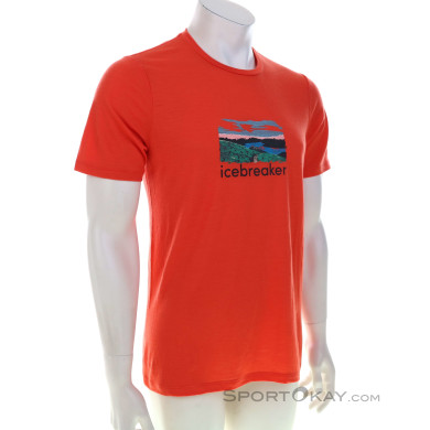Icebreaker Tech Lite II SS Tee Trailhead Herren T-Shirt-Rot-M
