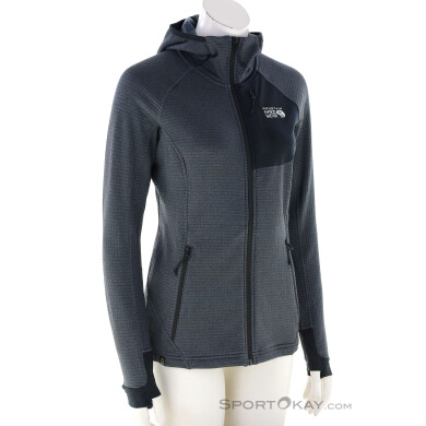 Mountain Hardwear Polartec Power Grid Full Zip Damen Sweater-Grau-M