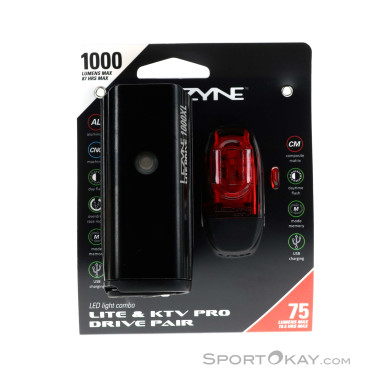 Lezyne Lite Drive 1000 XL/KTV Pro Fahrradlicht Set-Schwarz-One Size
