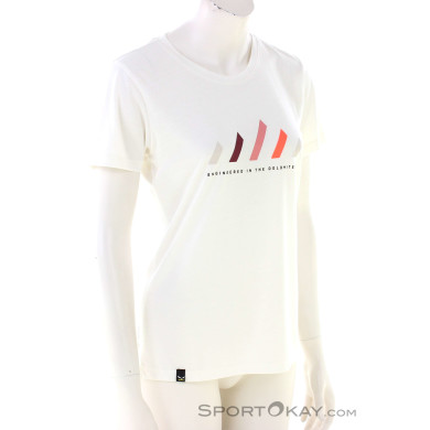 Salewa Pure Stripes Dry Damen T-Shirt-Weiss-36