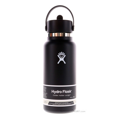 Hydro Flask 32oz Wide Flex Straw Cap 946ml Thermosflasche-Schwarz-One Size