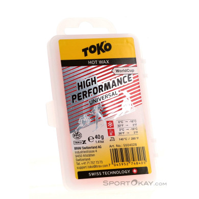Toko World Cup High Performance Universal 40g Skiwachs-Rot-40