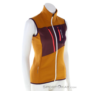 Ortovox Fleece Grid Vest Damen Outdoorweste-Orange-S