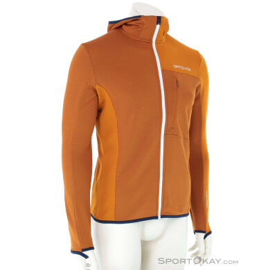 Ortovox Fleece Light Grid Hooded Herren Sweater-Orange-M