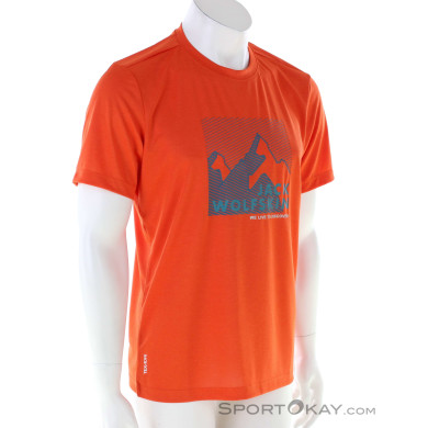 Jack Wolfskin Hiking Graphic Herren T-Shirt-Orange-S