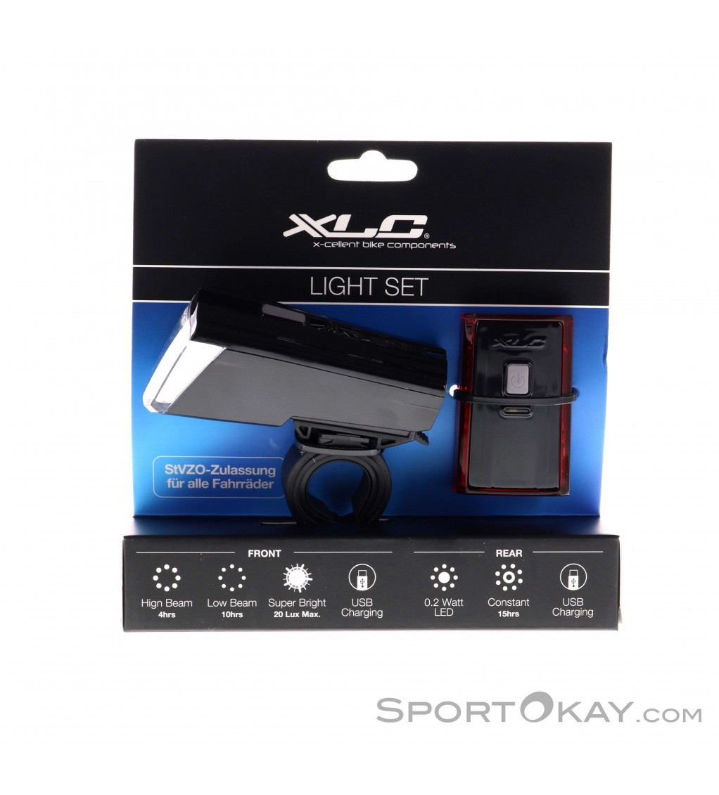 XLC Comp Lichtset Titania CL-S16 StVZO Set Luci per Bici - Illuminazione -  Elettronica - Bike - Tutti