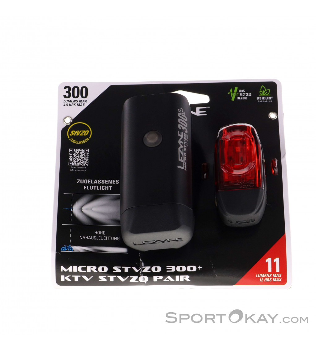 Lezyne Micro Drive 300 Pro + KTV Drive StVZO Set Luci per Bici
