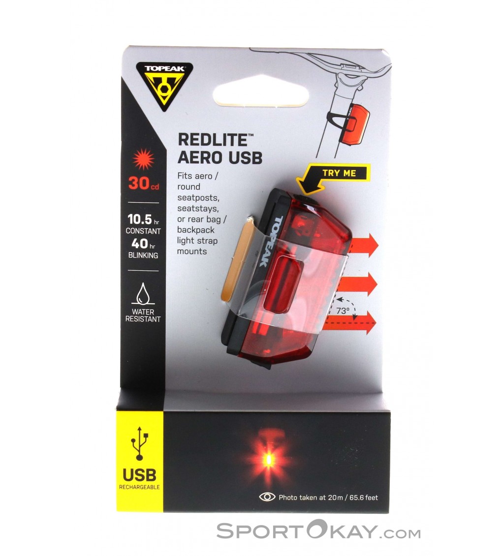 Topeak RedLite Aero USB Luce Posteriore per Bici