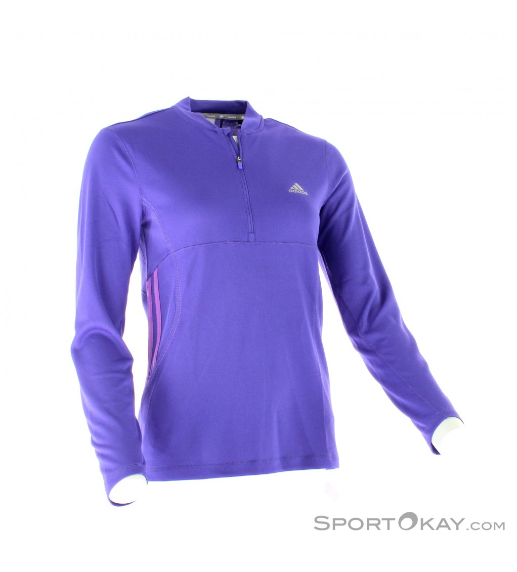 Adidas Response DS LS 1 2 Zip Tee Damen T Shirt langarm Magliette Abbigliamento running Corsa Tutti