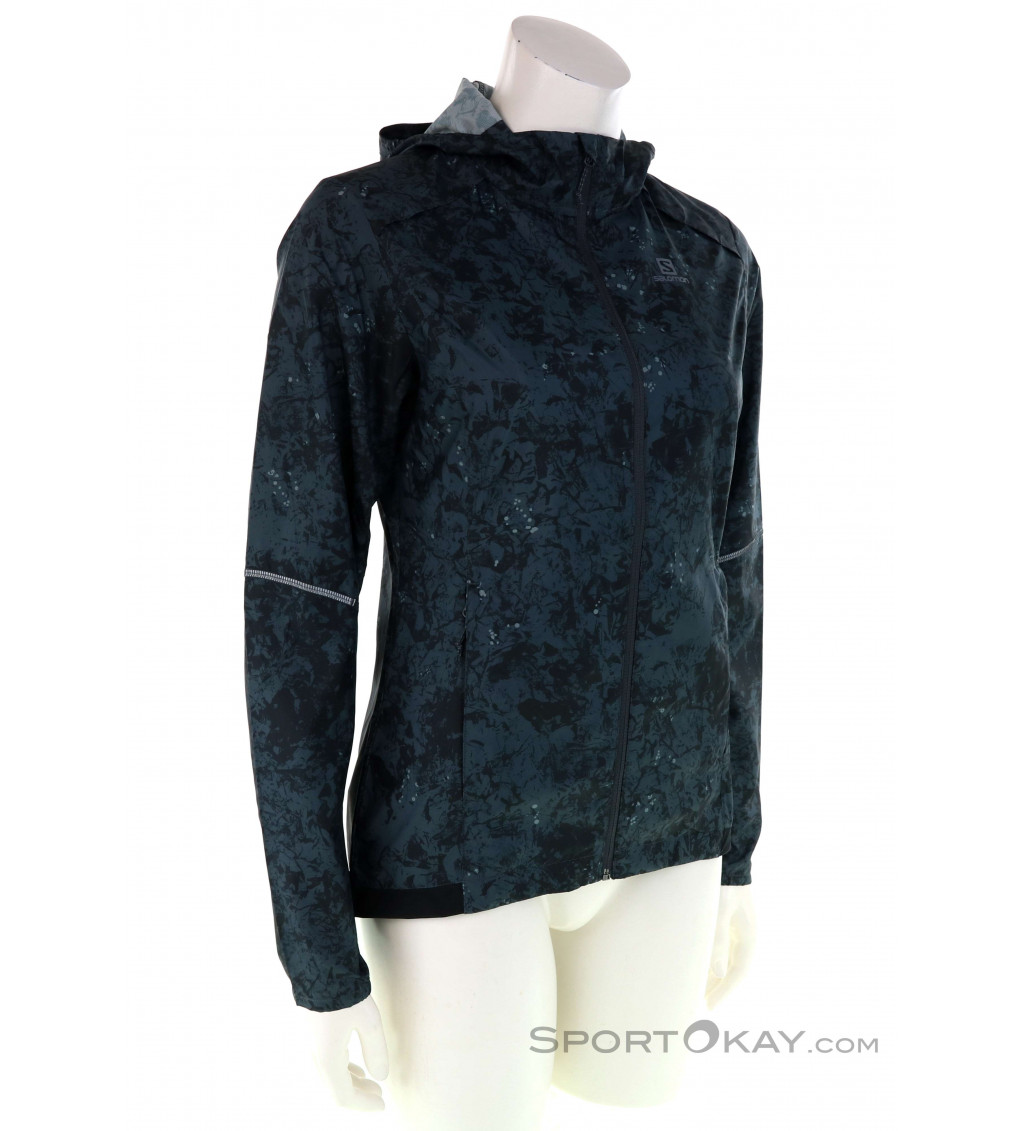 Salomon Agile Wind Print Hoodie Donna Giacca da Corsa Giacche Abbigliamento running Corsa Tutti