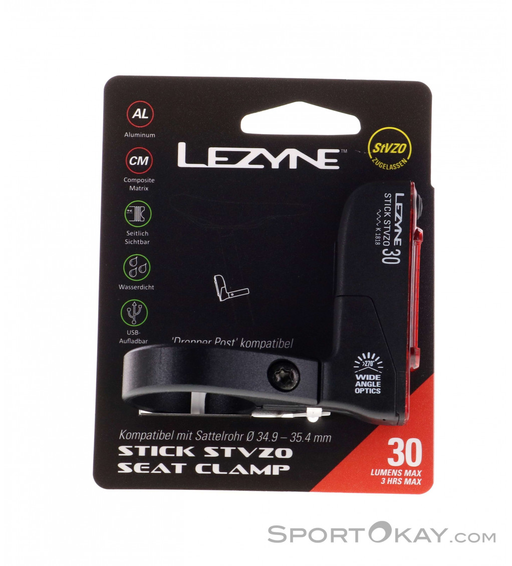 Lezyne Stick Drive Seat Clamp StVZO Bike Light Rear