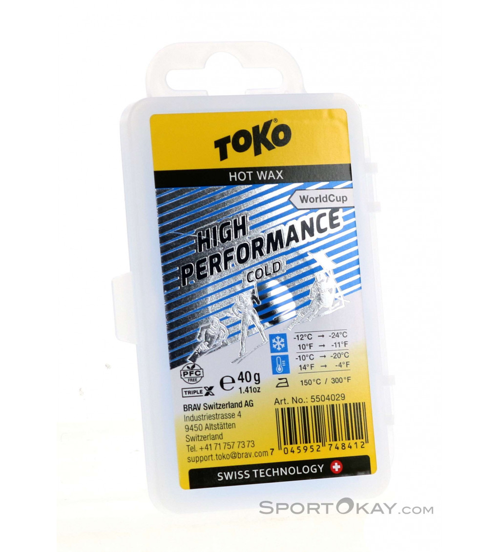 TOKO High Performance Hot Wax blue, 40g, Glide wax
