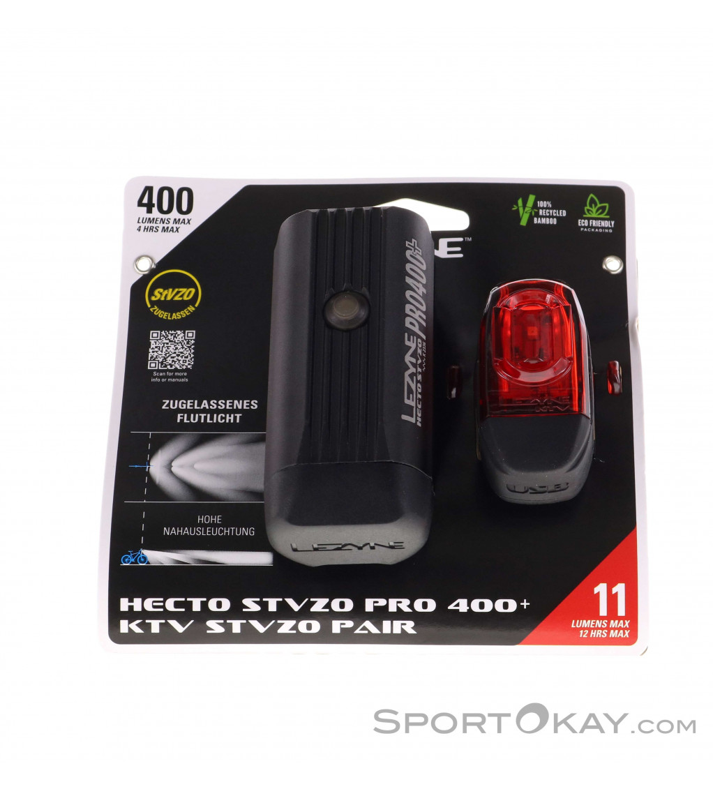 Lezyne Hecto Pro 400 + KTV Drive StVZO Bike Light Set