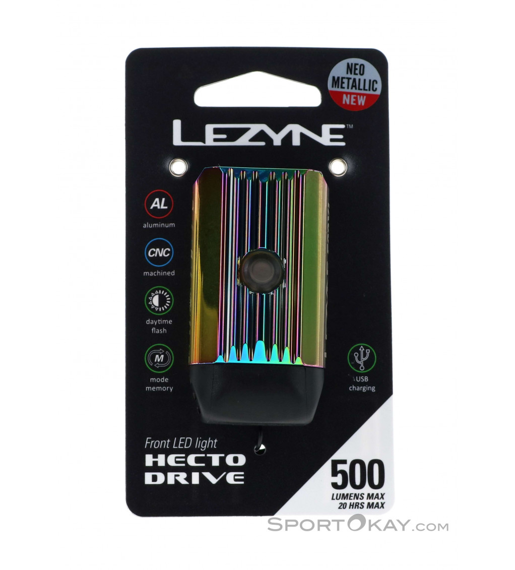 Lezyne Hecto Drive 500XL Neo Metallic Bike Light Front