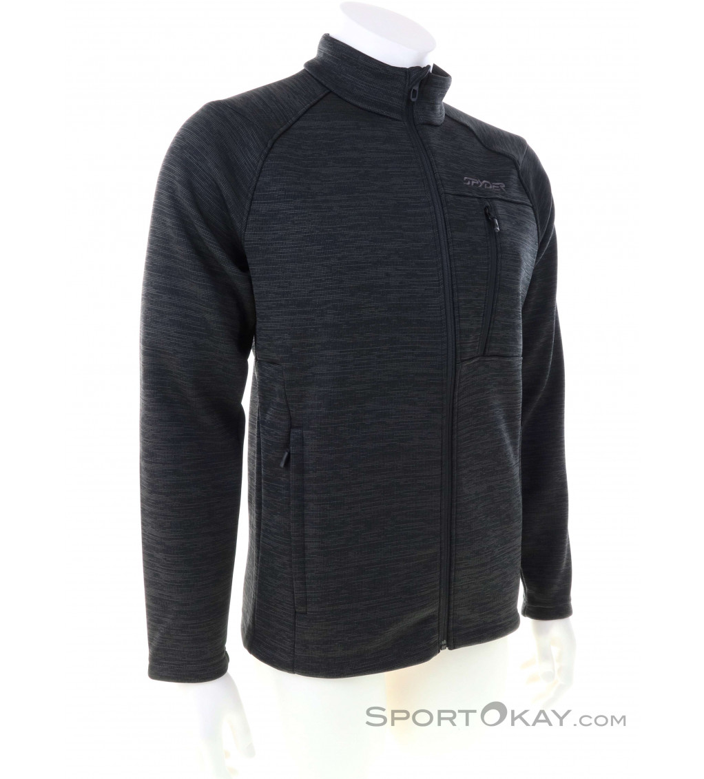 Spyder, Encore full zip fleece, jacket, men, ebony grey Ski Wear